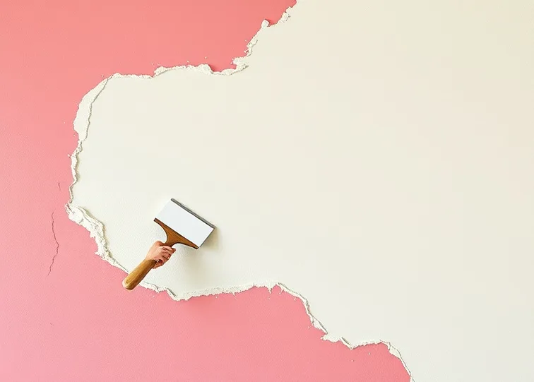 Application d'un enduit décoratif à la lisseuse sur un mur
